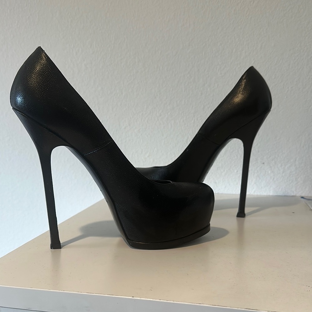 Yves Saint Laurent Black Platform Stiletto Heels